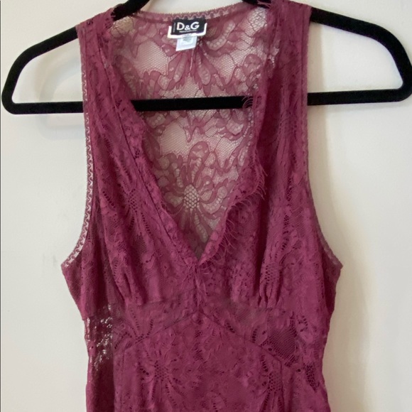 D&G - Burgundy Lace Dress - Picture 3 of 6